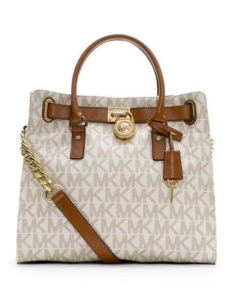 michael kors hamilton chain bag handbag tote leather|Michael Kors Hamilton bag measurements.